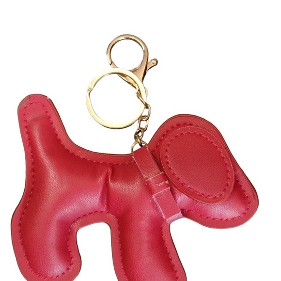 Puppy Puffer Keychain Dog Keyring Christmas Red Alligator clip Easy On/Off NEW - Picture 6 of 6